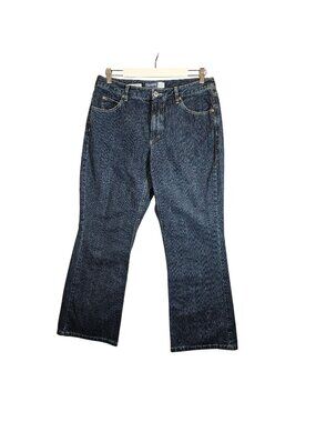 Liz Claiborne Womens 14P Bootcut Blue Jeans Cotton dark Mid Rise denims cowgirl